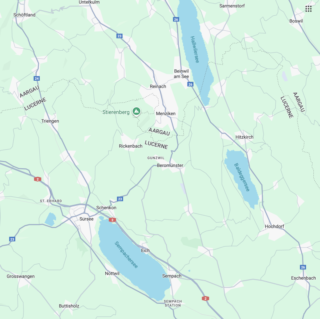 DIe Luzerner Mittelandseen, Bild: Google Maps